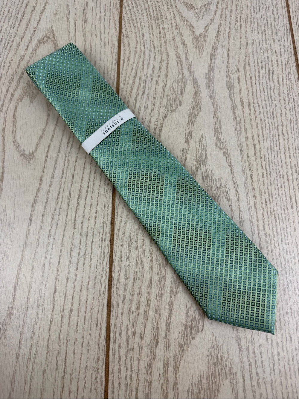 835 Perry Ellis Portfolio Men's Tie Barbet Geo fl_27 Green $55 Polyester